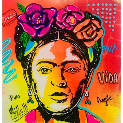 Pintura Frida por Molla Nathalie  | Pintura Pop-art Acrylic Portrait