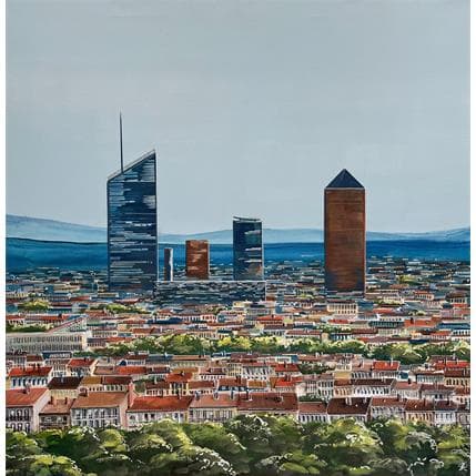 Peinture Lyon Part Dieu. A chacun sa mer par Touras Sophie-Kim  | Tableau Figuratif Urbain