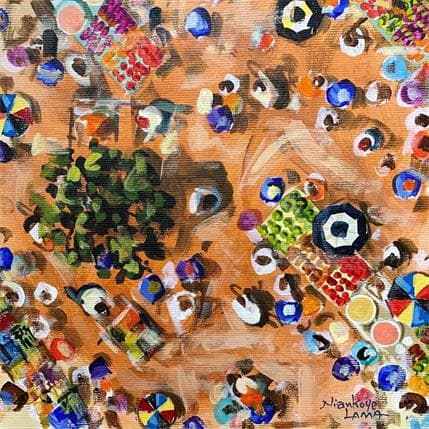 Pintura PLACE DE MARCHE por Lama Niankoye | Pintura Figurative Acrylic Life style