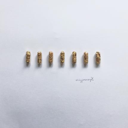 Peinture white and gold par Marjot Emily Jane  | Tableau Matiérisme Minimaliste