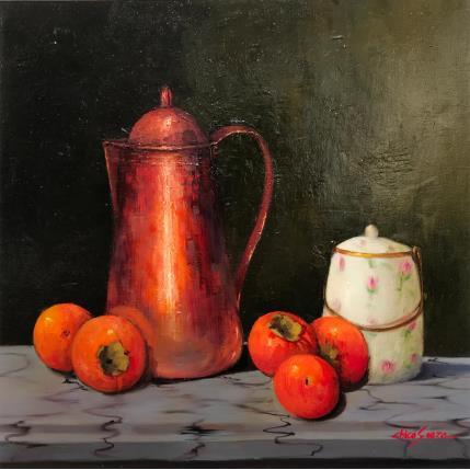 Peinture Cooper teapot par Chico Souza | Tableau Figuratif Huile Natures mortes