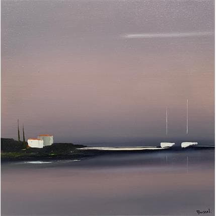 Peinture Instant de quiétude 11 par Roussel Marie-Ange et Fanny | Tableau Figuratif Huile Marine, Paysages