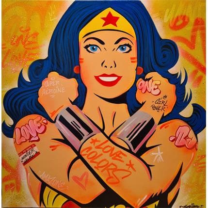 Peinture Wonder woman par Kedarone | Tableau Pop-art Graffiti Icones Pop