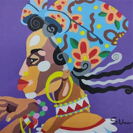 Peinture PENSAMIENTO 1 par S.Uria | Tableau Figuratif Acrylique Portraits