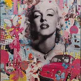 Pintura Pinked Marilyn por Novarino Fabien | Pintura Pop-art Pop icons