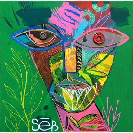 Peinture Mata jangäla par Seb | Tableau Art Singulier Acrylique, bois Portraits