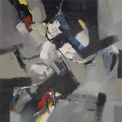 Peinture Face to face par Virgis | Tableau Abstrait Huile Minimaliste