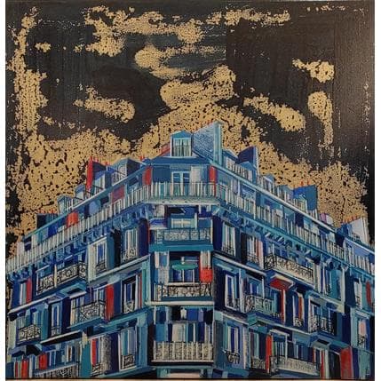 Peinture Ici la nuit se décompose par Anicet Olivier | Tableau Figuratif Acrylique Urbain