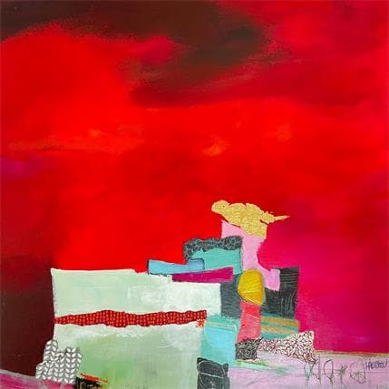 Painting Soleil emprisonné by Lau Blou | Painting Abstract Acrylic Minimalist