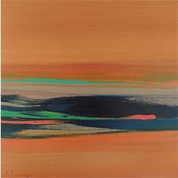 Painting Le dernier rayon by Guy Viviane  | Painting Abstract Oil Minimalist