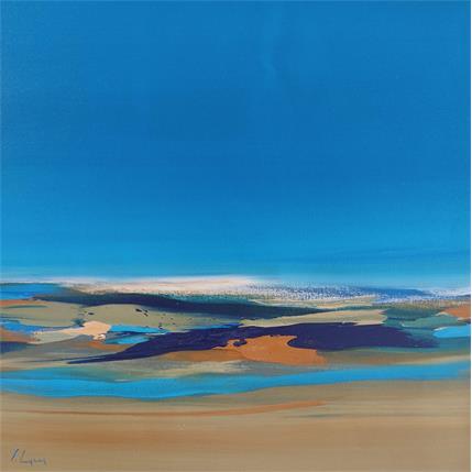 Peinture Azur par Guy Viviane  | Tableau Abstrait Huile Minimaliste