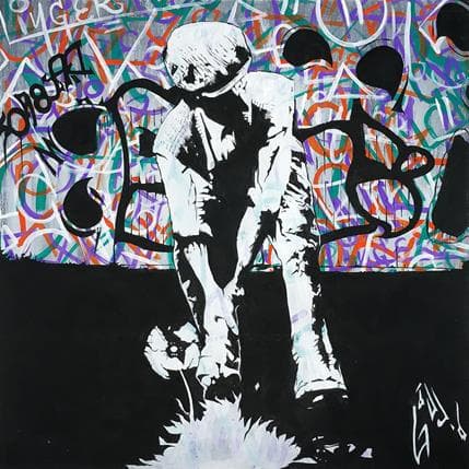 Peinture Plant a flower par Di Vicino Gaudio Alessandro | Tableau Street Art Acrylique scènes de vie