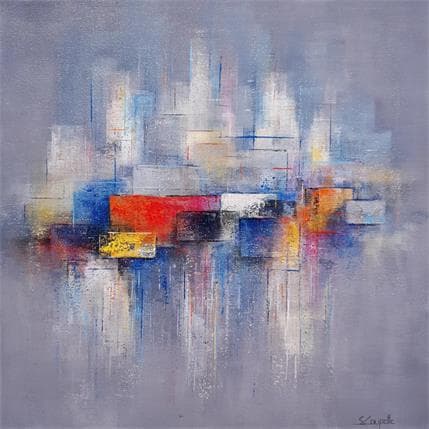 Peinture Skyline reflections par Coupette Steffi | Tableau Abstrait Acrylique Urbain