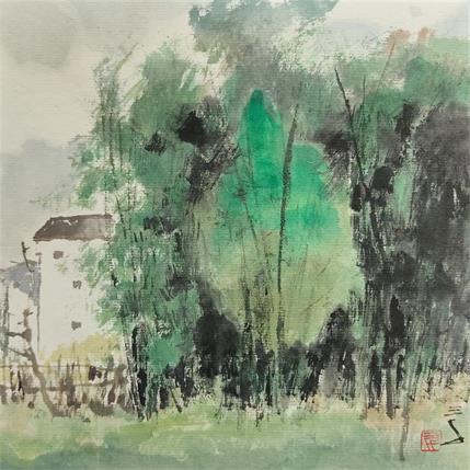 Peinture Bamboo trees  par Sanqian | Tableau Figuratif Paysages