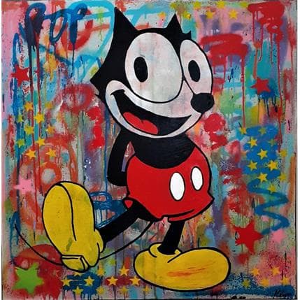 Peinture Felix par Kikayou | Tableau Street Art Graffiti Animaux