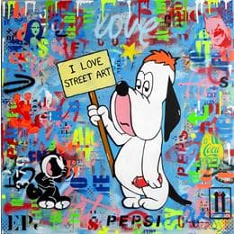 Painting I love street art by Euger Philippe | Painting Street art Acrylic, Gluing, Graffiti Pop icons