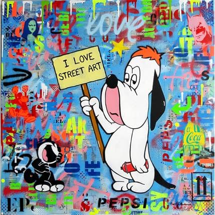 Peinture I love street art par Euger Philippe | Tableau Street Art Acrylique, Collage, Graffiti Icones Pop