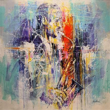 Peinture Jazz Blue par Silveira Saulo | Tableau Figuratif Acrylique Portraits