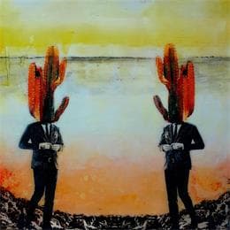 Peinture Trabajadores que pinchan par Bofill Laura | Tableau Figuratif Acrylique Scènes de vie