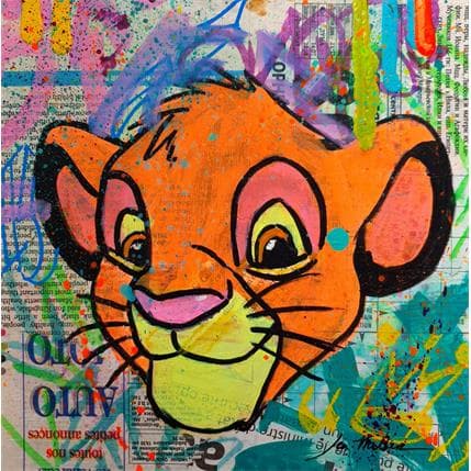 Peinture Simba par Miller Jen  | Tableau Street Art icones Pop