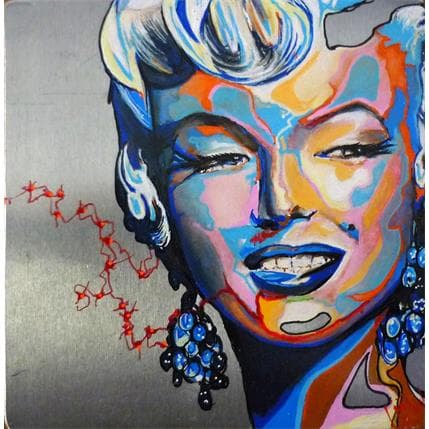 Peinture Espiègle Marilyn  par Medeya Lemdiya | Tableau Pop-art Acrylique, Huile, Métal Icones Pop, Portraits