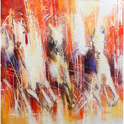 Painting Cavalos en disparada by Silveira Saulo | Painting  Acrylic