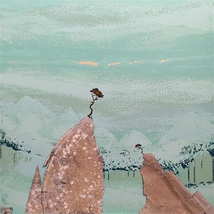 Peinture Quiétude par Lemonnier  | Tableau Matiérisme Minimaliste, Paysages