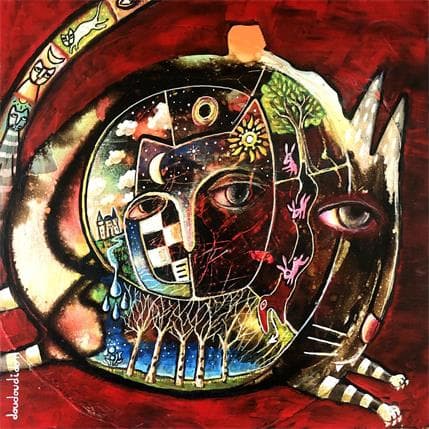 Peinture La quête quadrupoïde par Doudoudidon | Tableau Art Singulier Métal Scènes de vie