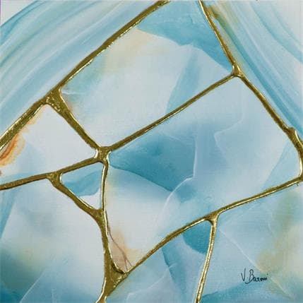 Peinture Calcédoine kintsugi par Baroni Victor | Tableau Abstrait Acrylique Minimaliste