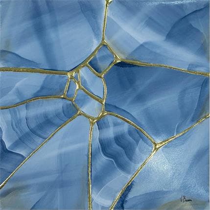 Peinture Kyanite kintsugi par Baroni Victor | Tableau Abstrait Acrylique Minimaliste