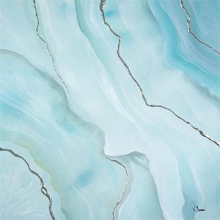Peinture Glacier d'Onyx par Baroni Victor | Tableau Abstrait Acrylique Minimaliste
