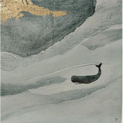 Peinture La potenza dell'acqua par Roma Gaia | Tableau Figuratif Carton, Sable Animaux, Marine, Minimaliste