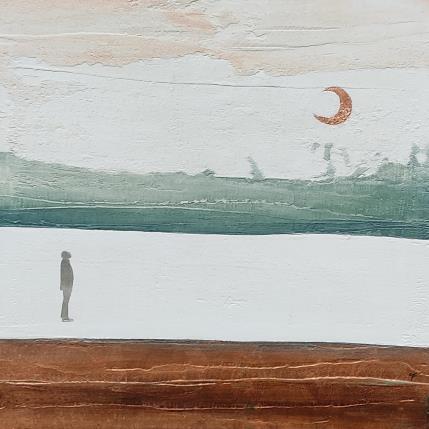 Peinture Dolce e' la notte par Roma Gaia | Tableau Figuratif Bois, Sable Minimaliste, Scènes de vie