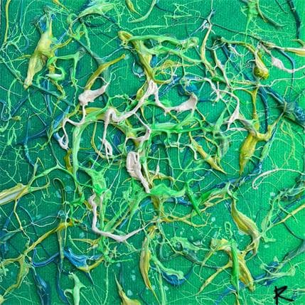 Peinture A la jungle par Cantin Rose | Tableau Matiérisme Acrylique Minimaliste