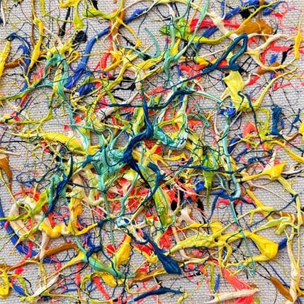 Peinture Vert citron par Cantin Rose | Tableau Matiérisme Acrylique Minimaliste