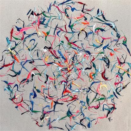 Peinture Le cirque I par Cantin Rose | Tableau Matiérisme Acrylique Minimaliste