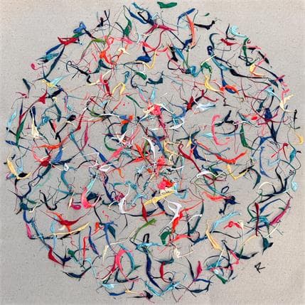 Peinture Le cirque II par Cantin Rose | Tableau Matiérisme Acrylique Minimaliste