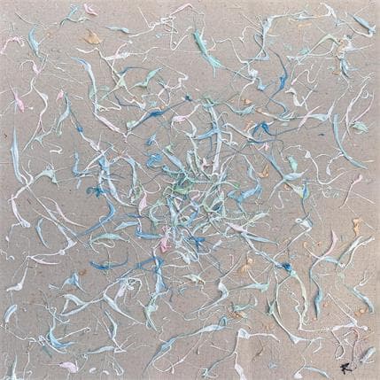 Peinture Pour l'amour de la poésie par Cantin Rose | Tableau Matiérisme Acrylique Minimaliste