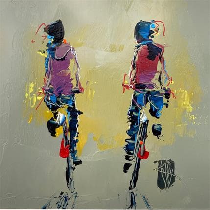 Peinture On-s´était-dit par Raffin Christian | Tableau Figuratif Huile Scènes de vie