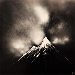 Painting Galaxy by Rey Julien | Painting Figurative Acrylic Black & White, Landscapes