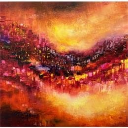 Painting Que la fête commence ! by Levesque Emmanuelle | Painting Abstract Oil Urban