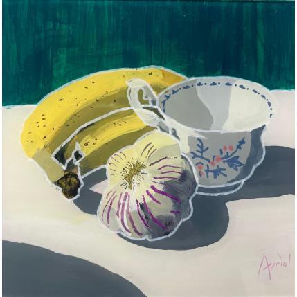 Peinture Les bananes et l'ail par Auriol Philippe | Tableau Figuratif Acrylique, Plexiglas, Posca Natures mortes