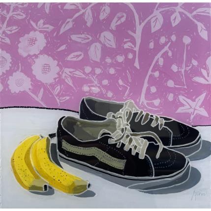 Peinture Les bananes et le tennis par Auriol Philippe | Tableau Réalisme Acrylique, Plexiglas, Posca Natures mortes