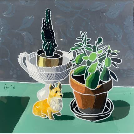 Peinture Le corgi et les plantes par Auriol Philippe | Tableau  Acrylique, Plexiglas, Posca Animaux, Nature, Natures mortes