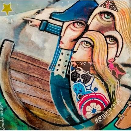 Peinture Suivez cette étoile par Doudoudidon | Tableau Art Singulier Scènes de vie