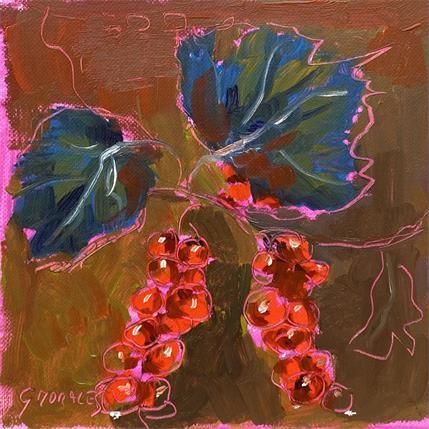 Peinture GROSEILLES par Morales Géraldine | Tableau Figuratif Acrylique, Huile Natures mortes