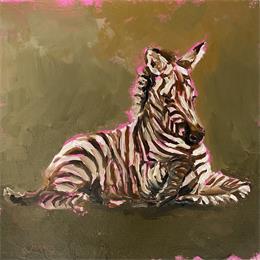 Painting Zébreau by Morales Géraldine | Painting Figurative Acrylic, Oil Animals