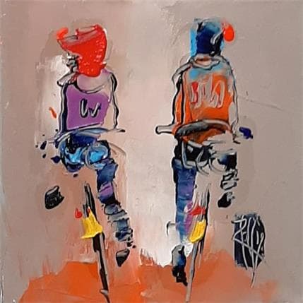 Peinture Rencontre par Raffin Christian | Tableau Figuratif Huile Scènes de vie