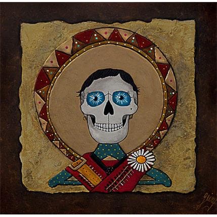 Peinture Pancho villa par Geiry | Tableau Matiérisme bois Portraits