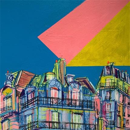 Peinture Le soleil a posé ses valises par Anicet Olivier | Tableau Figuratif Acrylique, Carton Urbain